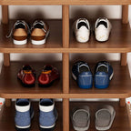 Modern Minimalist Shoe Rack - 6/7 Tier PVC & Wood Shoe Organizer