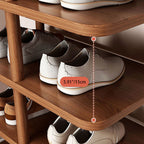 Modern Minimalist Shoe Rack - 6/7 Tier PVC & Wood Shoe Organizer
