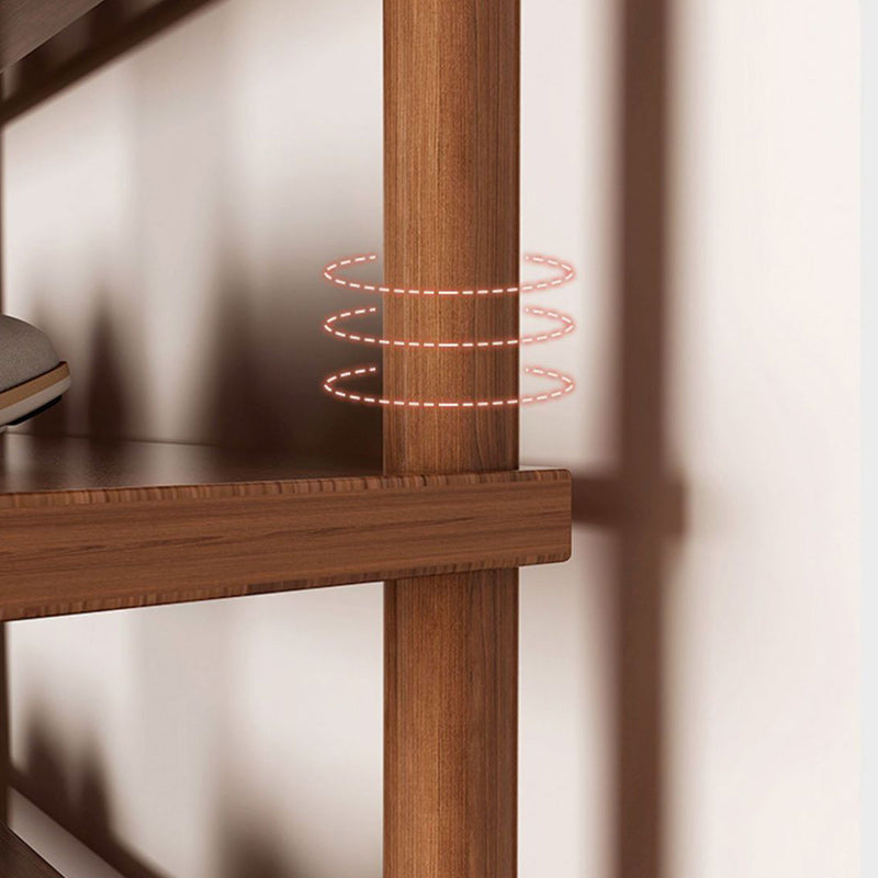 Modern Minimalist Shoe Rack - 6/7 Tier PVC & Wood Shoe Organizer