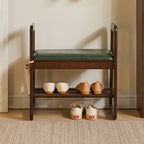 Modern Minimalist Shoe Storage Bench with Armrests - Elegant Entryway Rack & Shoe Changing Stool