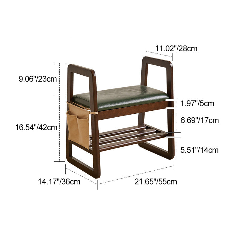 Modern Minimalist Shoe Storage Bench with Armrests - Elegant Entryway Rack & Shoe Changing Stool