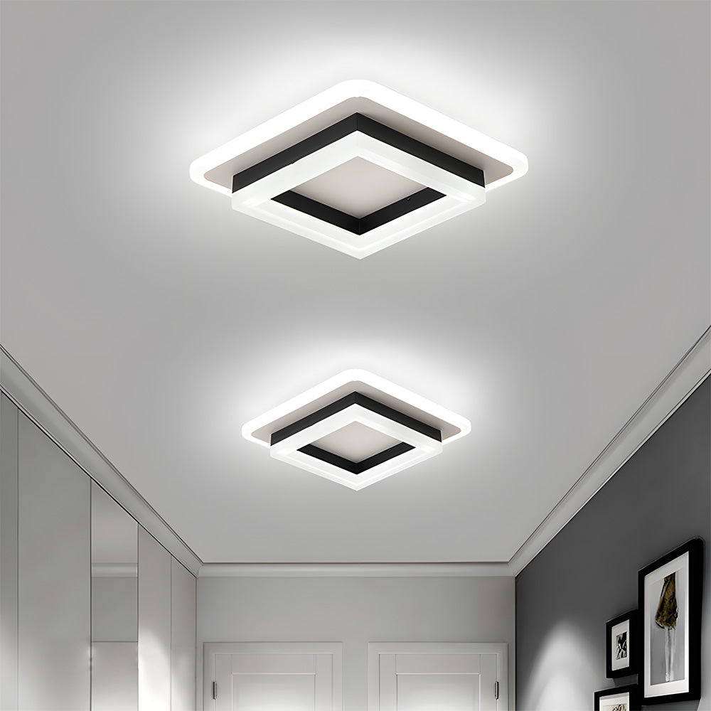 Modern Square Flush Mount Ceiling Light - Energy-Efficient LED Illumination
