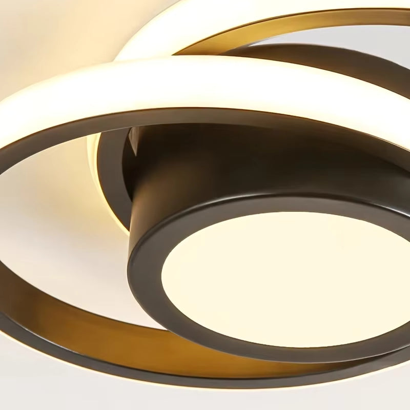 Sleek Double Ring Flush Mount Ceiling Light - Modern LED Fixture