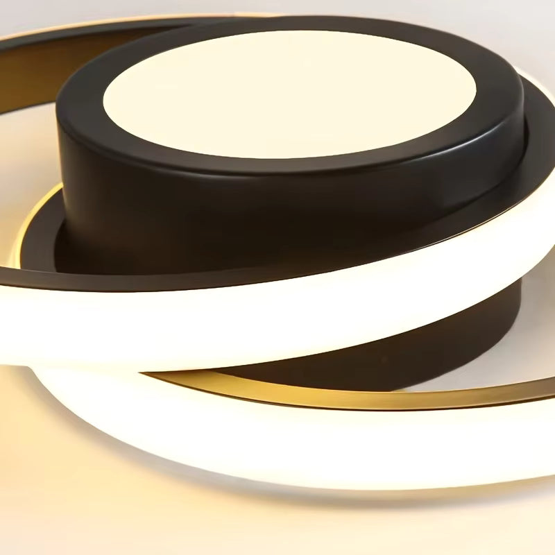 Sleek Double Ring Flush Mount Ceiling Light - Modern LED Fixture