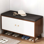 Scandinavian Solid Wood Shoe Storage Cabinet - 2-Tier Organizer