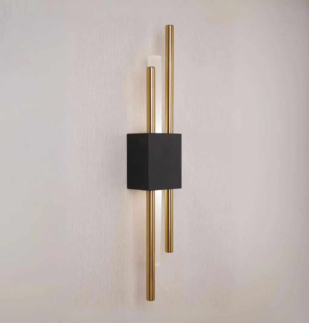 Elegant Black and Gold Wall Sconce Lighting Fixture
