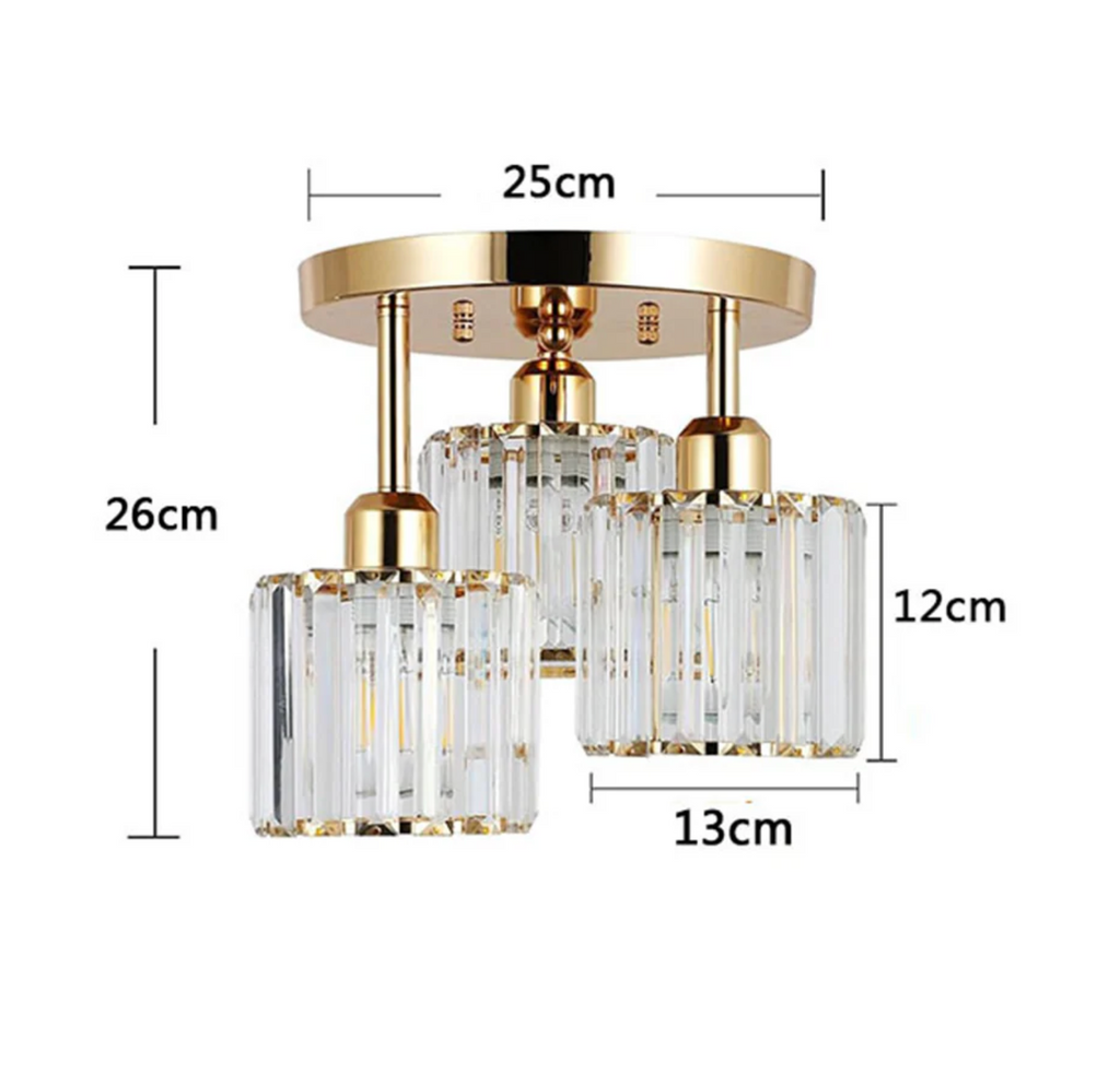 Elegant Crystal Semi Flush Ceiling Light for Bedroom & Living Room