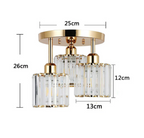 Elegant Crystal Semi Flush Ceiling Light for Bedroom & Living Room