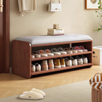 Modern Minimalist Shoe Rack Bench with Two-Tier Shoe Storage for Entryway