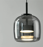 Elegant Glass Pendant Light with Smoked Glass Lampshade for Sophisticated Spaces