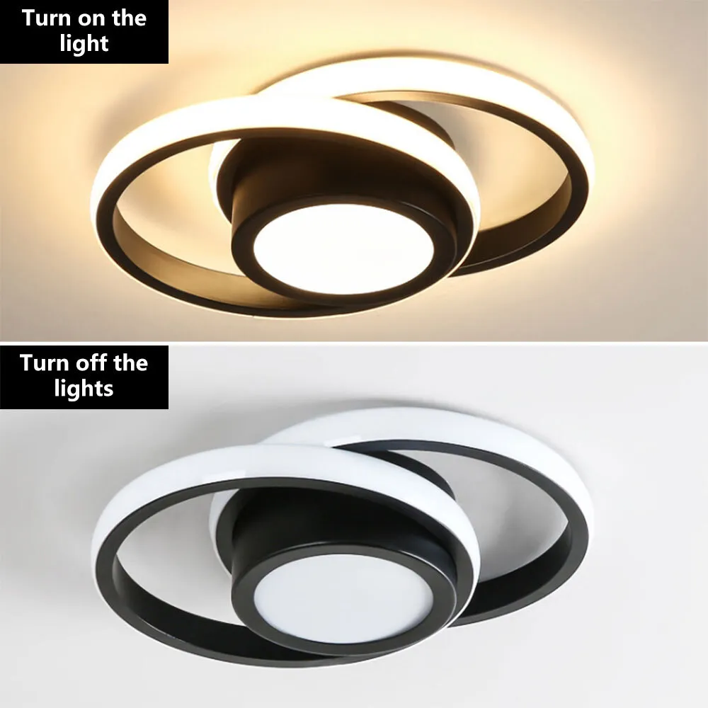 Sleek Double Ring Flush Mount Ceiling Light - Modern LED Fixture