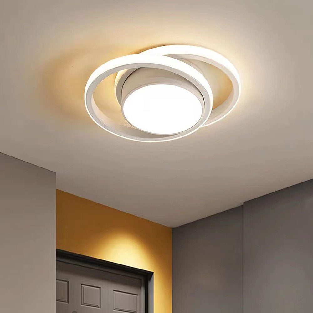 Sleek Double Ring Flush Mount Ceiling Light - Modern LED Fixture