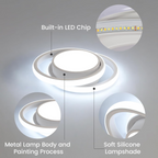 Sleek Double Ring Flush Mount Ceiling Light - Modern LED Fixture