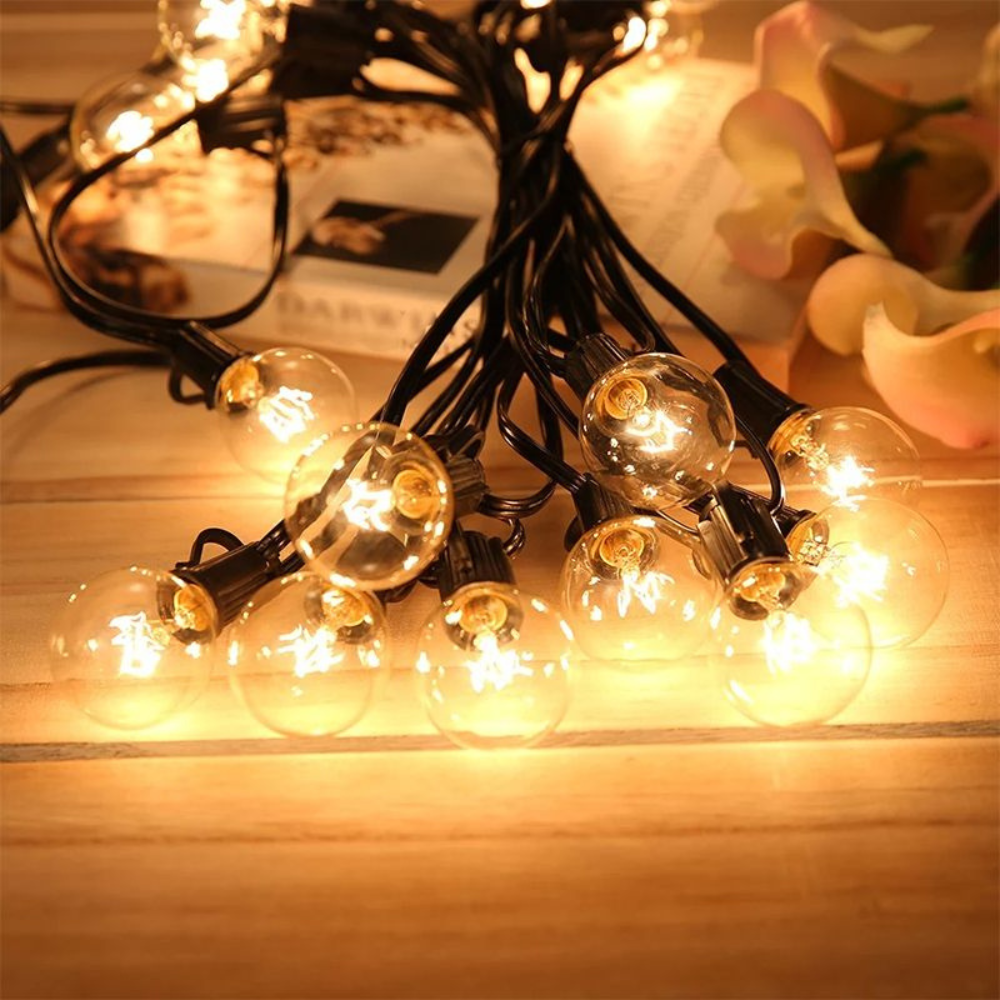 Outdoor Solar String Lights - LED Globe Patio Lights for Garden Decor