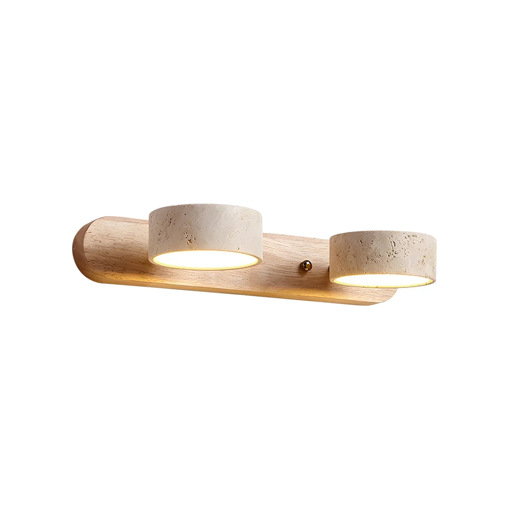 Travertine Duo Wood Wall Light