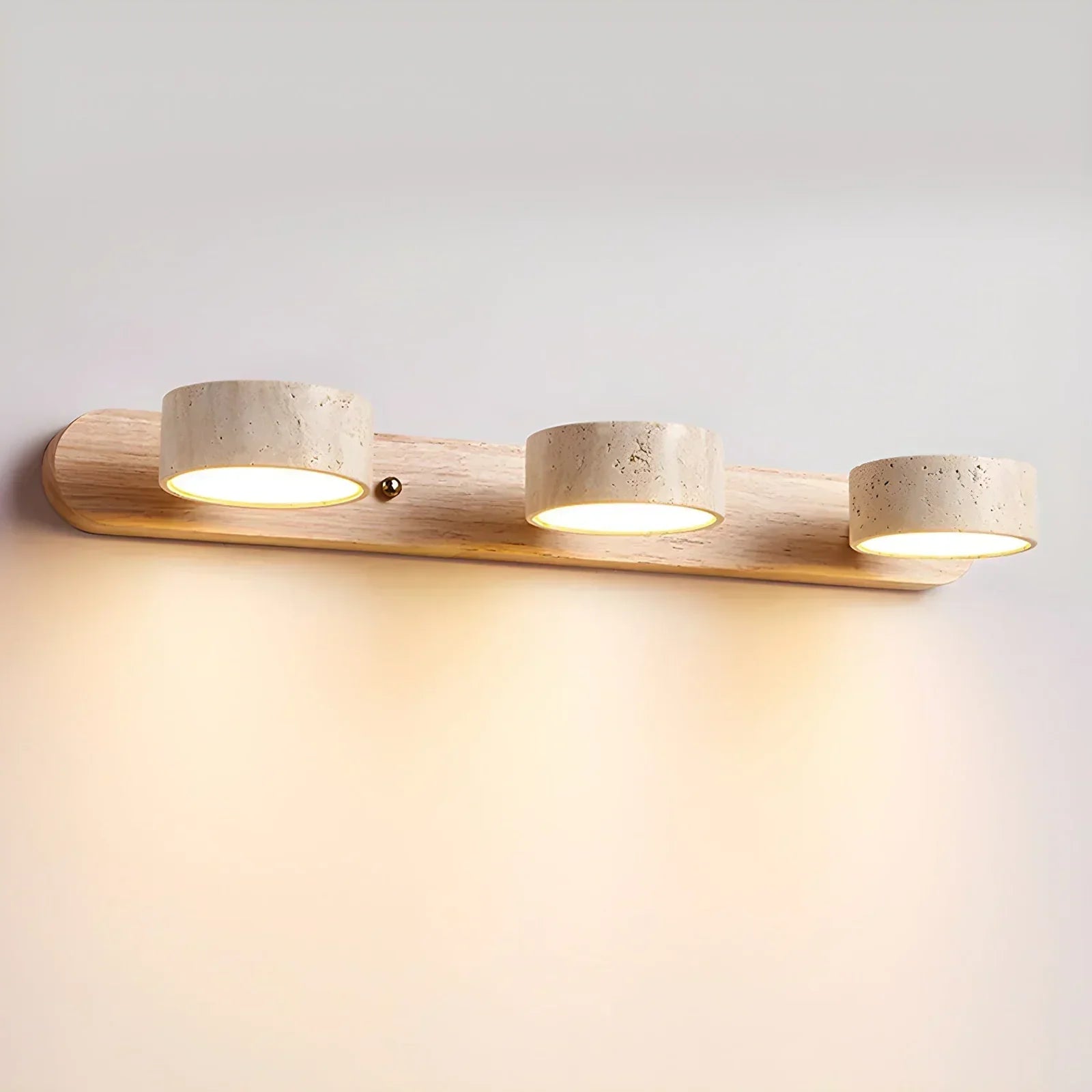 Travertine Duo Wood Wall Light