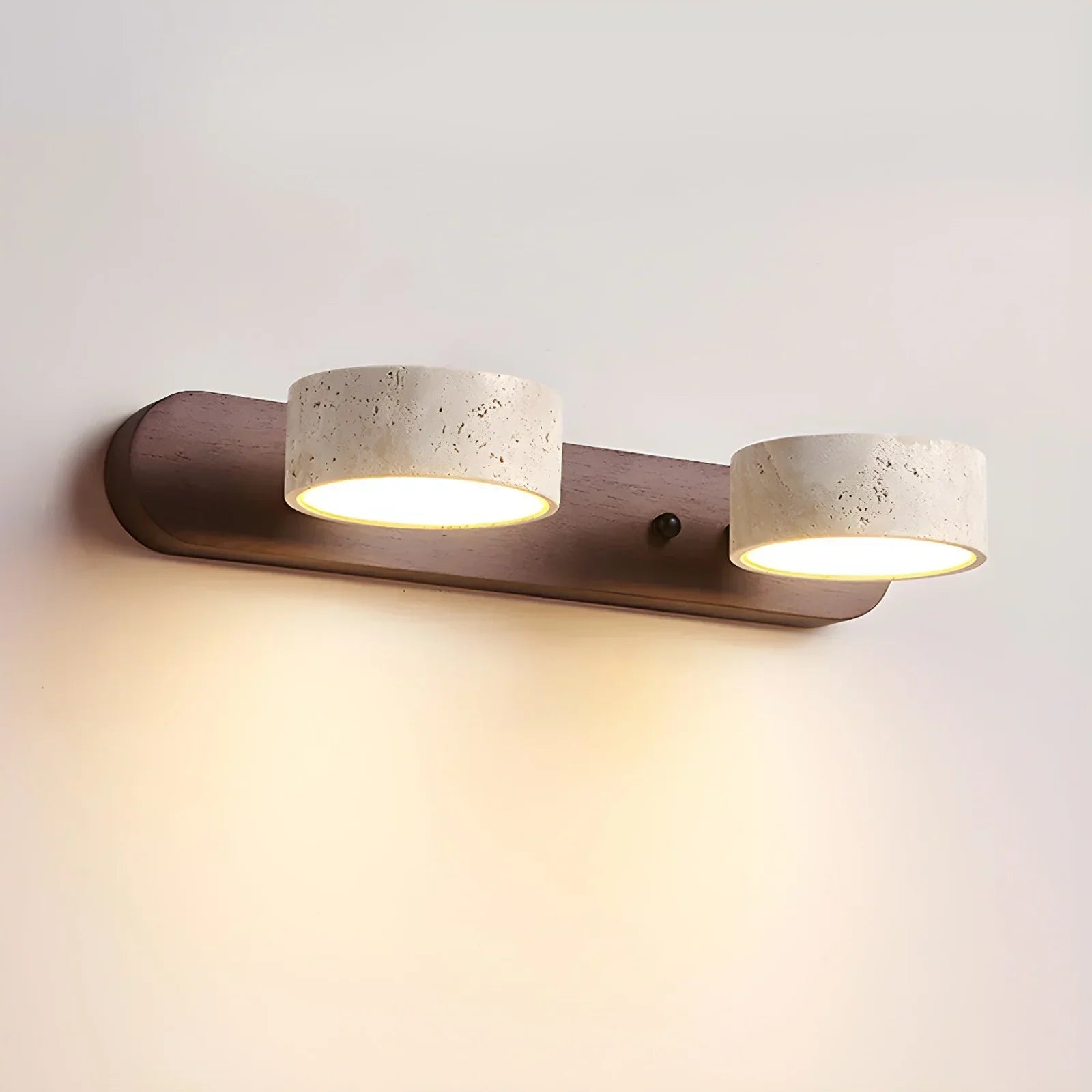 Travertine Duo Wood Wall Light