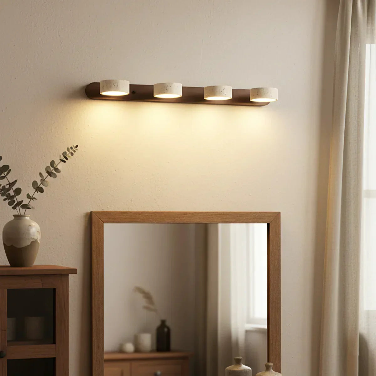 Travertine Duo Wood Wall Light