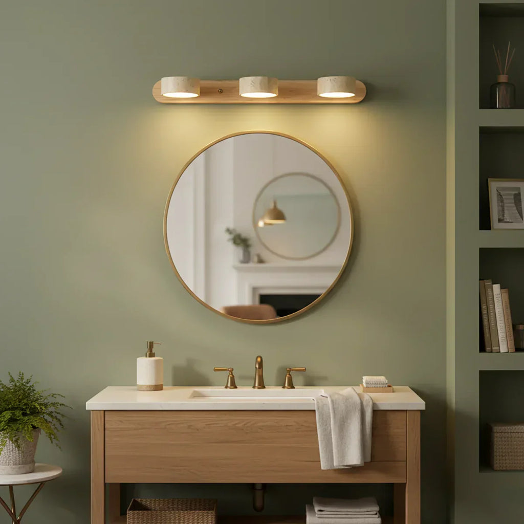 Travertine Duo Wood Wall Light
