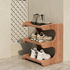 Bamboo Shoe Rack - Modern Minimalist Shoe Storage Organizer, 2-5 Tiers