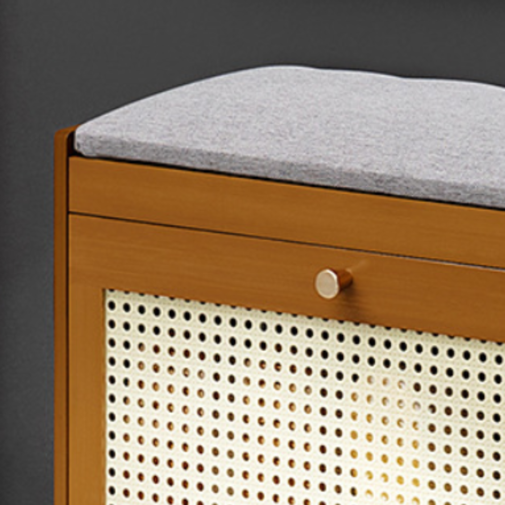 Stylish Bamboo Shoe Storage Bench with Cushioned Seating for Entryway