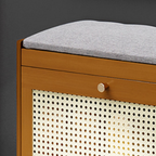 Stylish Bamboo Shoe Storage Bench with Cushioned Seating for Entryway