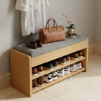 Vintage Solid Wood Shoe Rack Storage - 2/3 Tier Shoe Organizer for Entryway