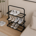 Modern Minimalist 3-Tier Shoe Rack - Durable Iron Shoe Storage Organizer