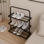 Modern Minimalist 3-Tier Shoe Rack - Durable Iron Shoe Storage Organizer