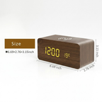 Stylish Wooden Digital Alarm Clock with Wireless Charging & Voice Activation