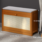 Stylish Bamboo Shoe Storage Bench with Cushioned Seating for Entryway