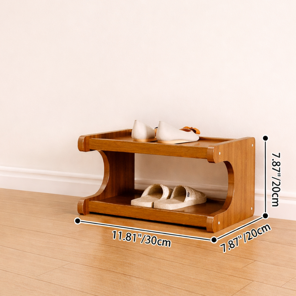 Scandinavian Bamboo Shoe Organizer - 2-6 Tier Shoe Rack Storage Cabinet