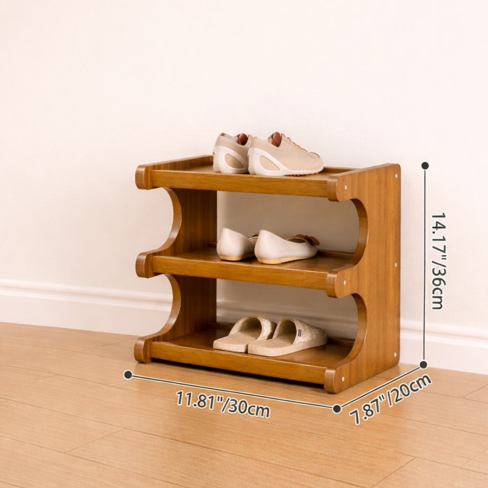 Scandinavian Bamboo Shoe Organizer - 2-6 Tier Shoe Rack Storage Cabinet
