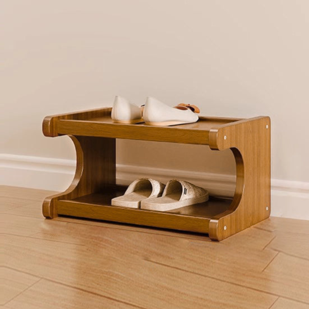 Scandinavian Bamboo Shoe Organizer - 2-6 Tier Shoe Rack Storage Cabinet