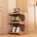 Bamboo Shoe Rack - Modern Minimalist Shoe Storage Organizer, 2-5 Tiers
