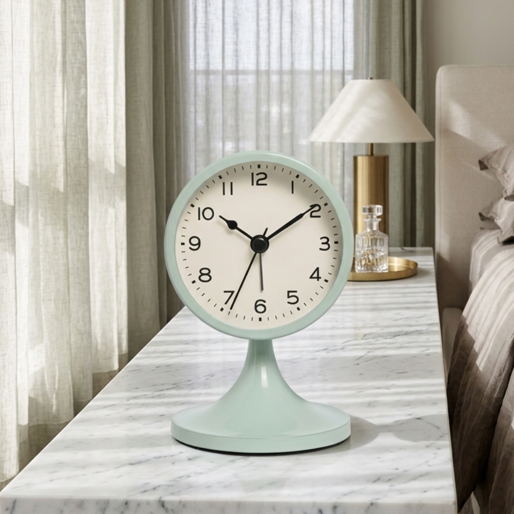 Classic Vintage Alarm Clock | Silent Quartz Movement with Backlight for Peaceful Sleep
