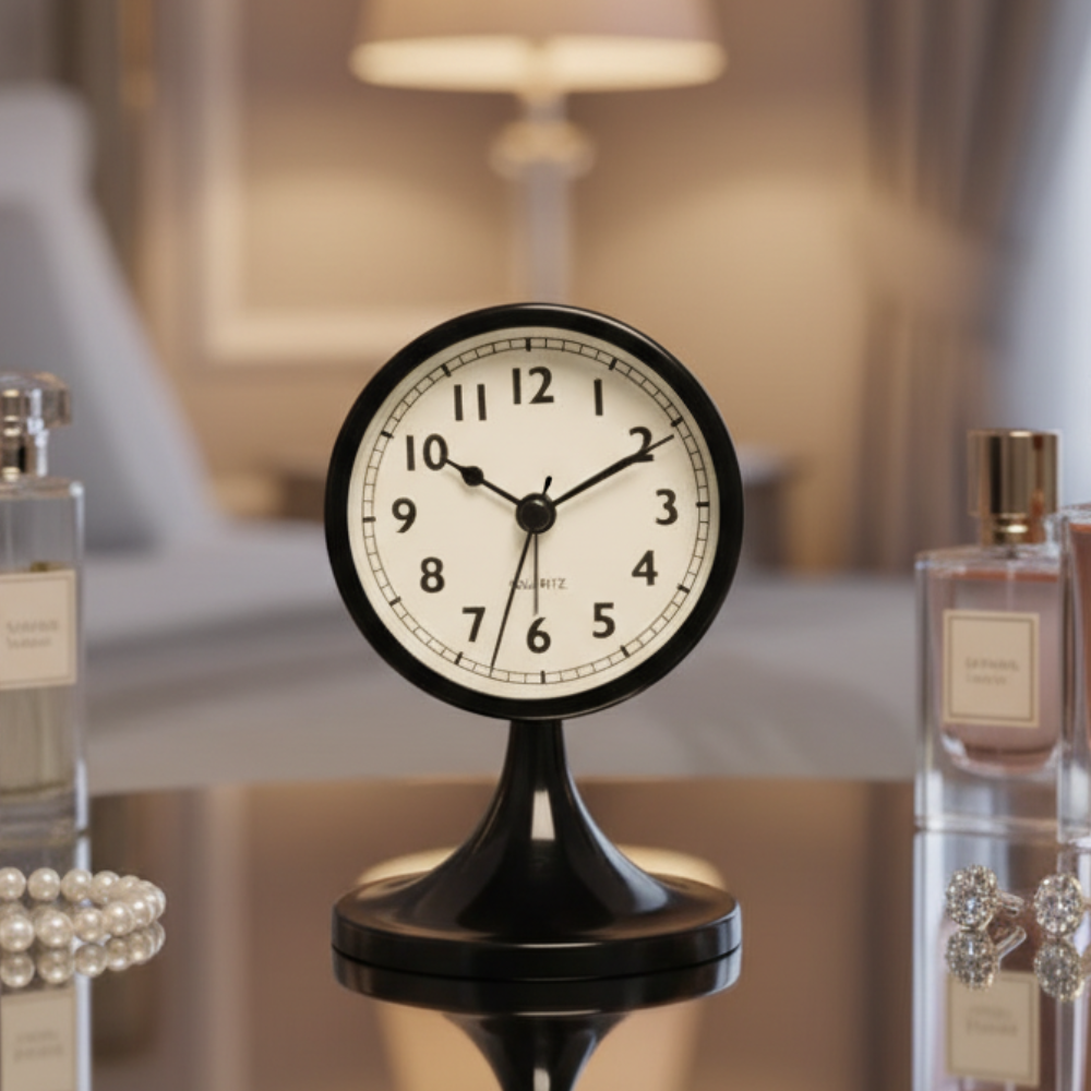 Classic Vintage Alarm Clock | Silent Quartz Movement with Backlight for Peaceful Sleep