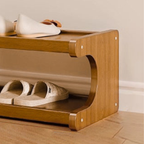 Scandinavian Bamboo Shoe Organizer - 2-6 Tier Shoe Rack Storage Cabinet