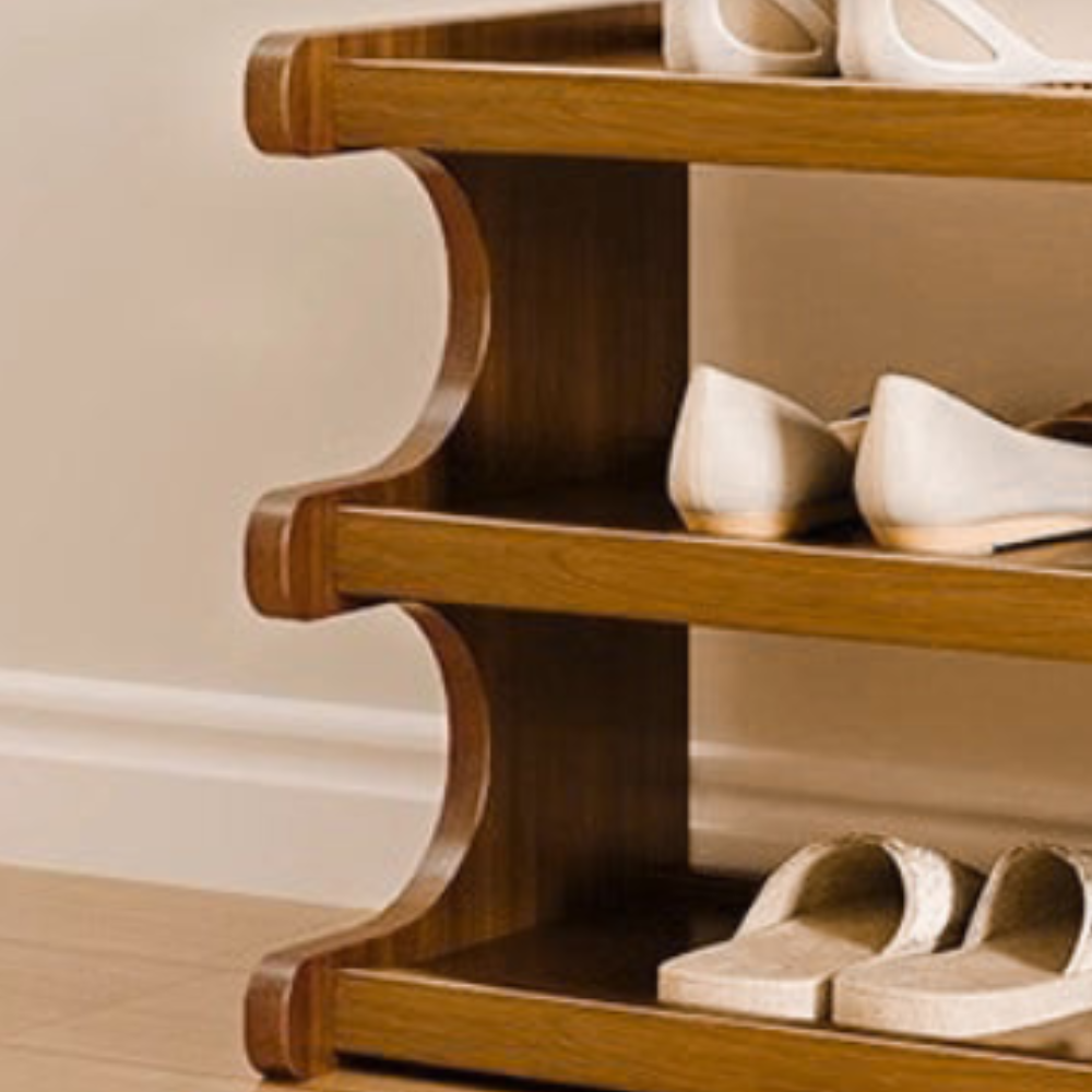 Scandinavian Bamboo Shoe Organizer - 2-6 Tier Shoe Rack Storage Cabinet