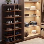 Modern Minimalist Shoe Rack - 6/7 Tier PVC & Wood Shoe Organizer