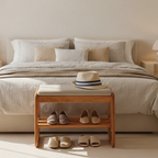 Elegant Shoe Rack Storage Bench - Entryway Shoe Storage with Leather Seating
