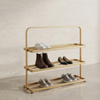Modern Minimalist 3-Tier Shoe Rack - Durable Iron Shoe Storage Organizer