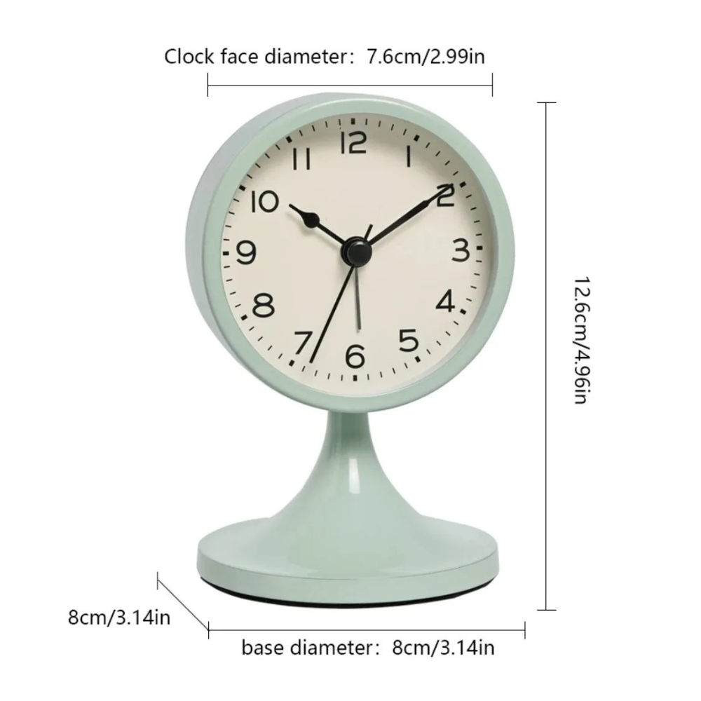Classic Vintage Alarm Clock | Silent Quartz Movement with Backlight for Peaceful Sleep