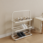 Modern Minimalist 3-Tier Shoe Rack - Durable Iron Shoe Storage Organizer