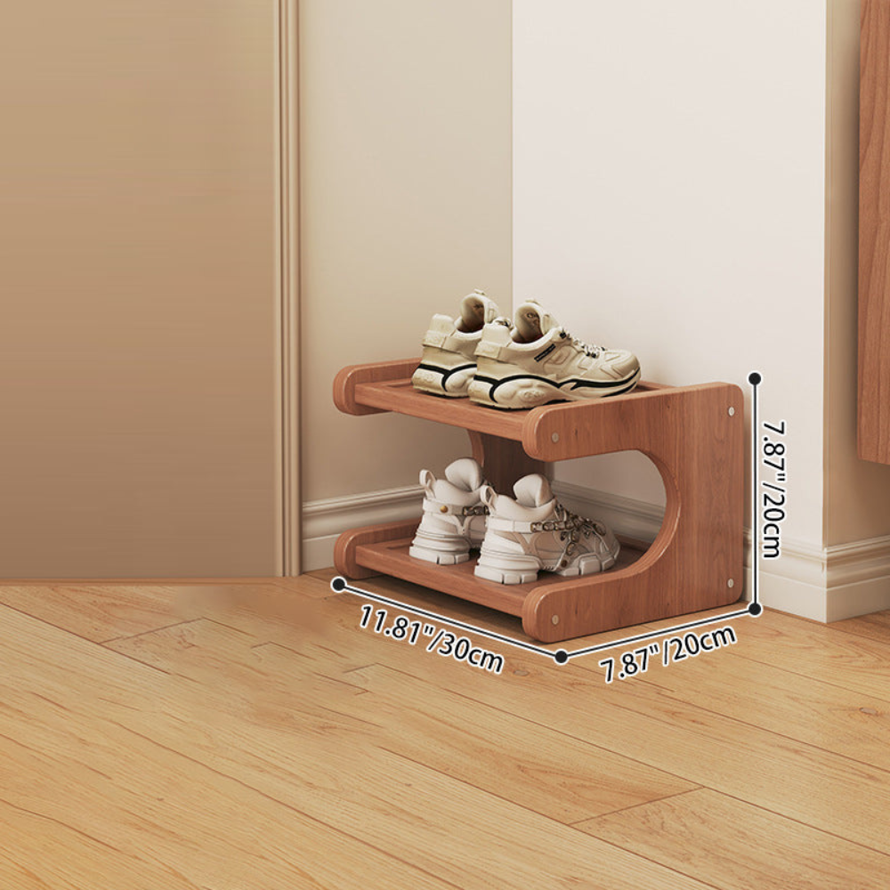 Bamboo Shoe Rack - Modern Minimalist Shoe Storage Organizer, 2-5 Tiers