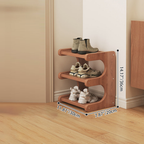 Bamboo Shoe Rack - Modern Minimalist Shoe Storage Organizer, 2-5 Tiers