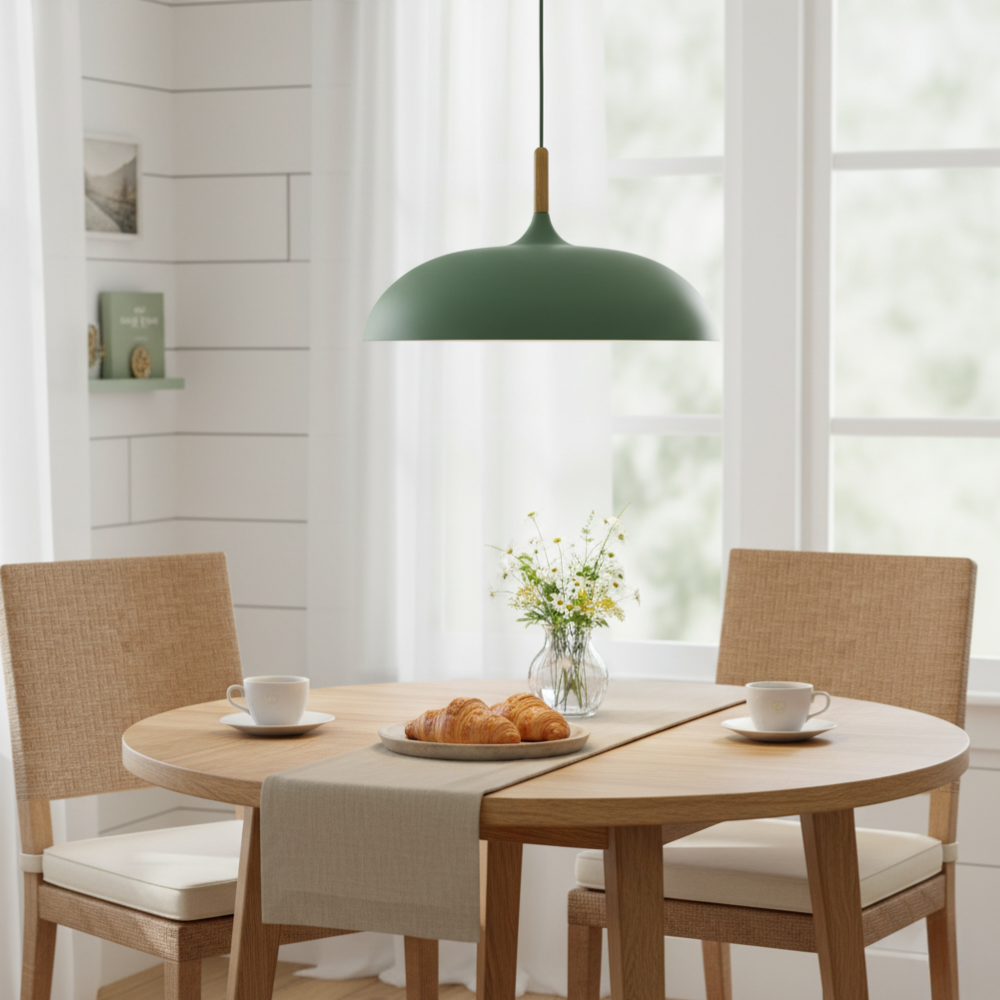 Haft Pendant Light - Scandinavian Kitchen Pendant Lighting with Wood & Iron