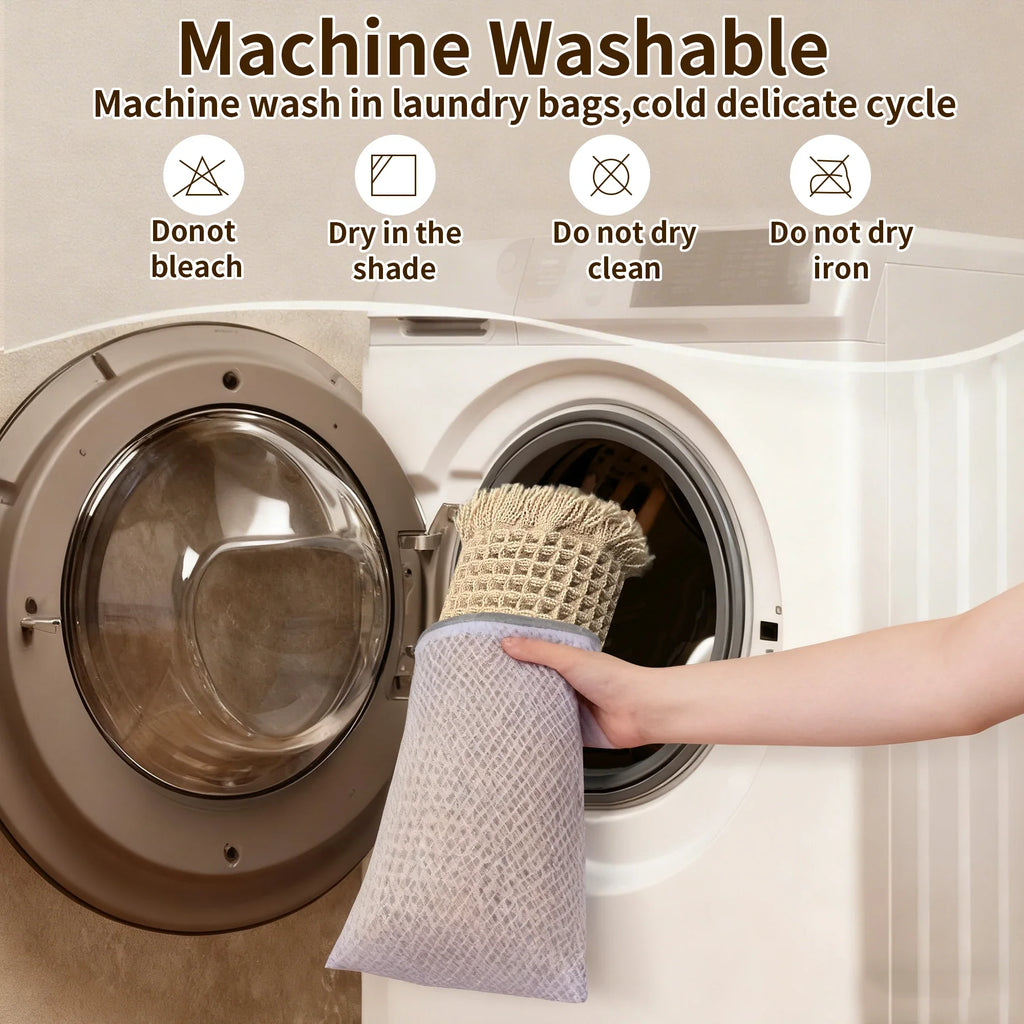 Waffle Super Absorbent Bath Mat | Non-Slip Microfiber Bathroom Rug with Tassels