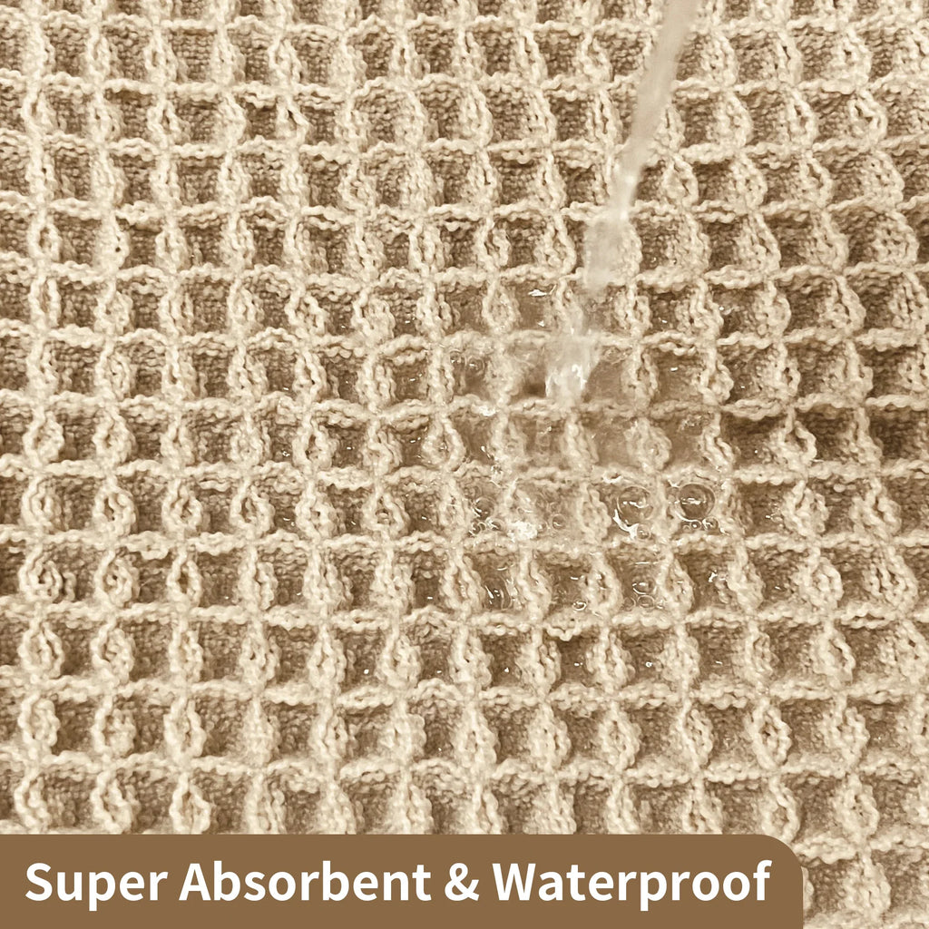 Waffle Super Absorbent Bath Mat | Non-Slip Microfiber Bathroom Rug with Tassels