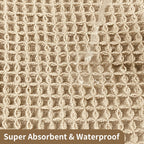 Waffle Super Absorbent Bath Mat | Non-Slip Microfiber Bathroom Rug with Tassels